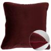 Linens * | Budget Garnier Thiebaut Velours Bordeaux-Rose Cushion Cover Home Linens