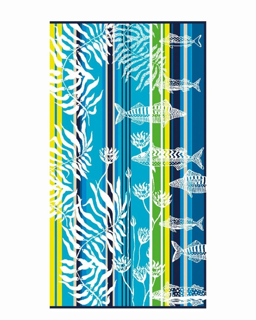 Beach Towels * | Best Pirce Garnier Thiebaut Aquarium Bleu Beach Towel Home Beach Towels