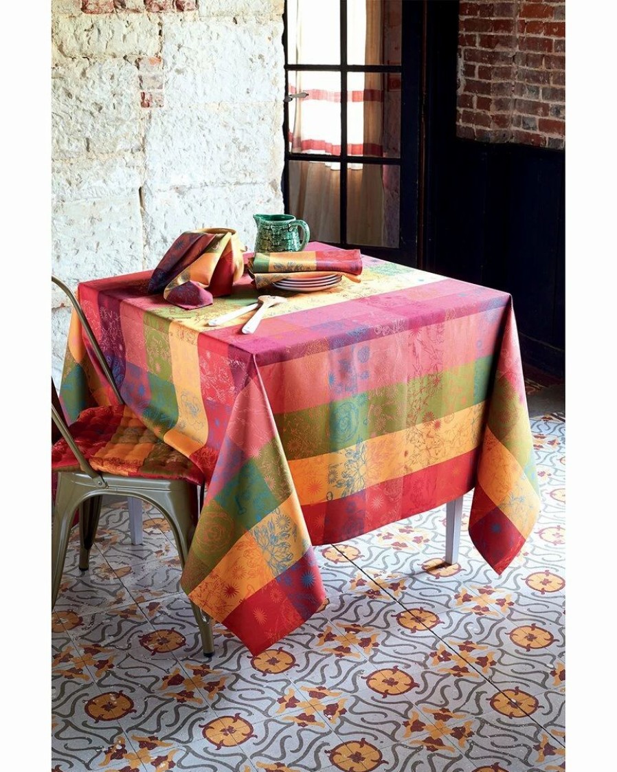 Linens * | Wholesale Garnier Thiebaut Mille Alcees Litchi Tablecloth Home Linens