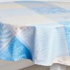 Linens * | Cheapest Garnier Thiebaut Mille Oceans Ecume Round Tablecloth Home Linens