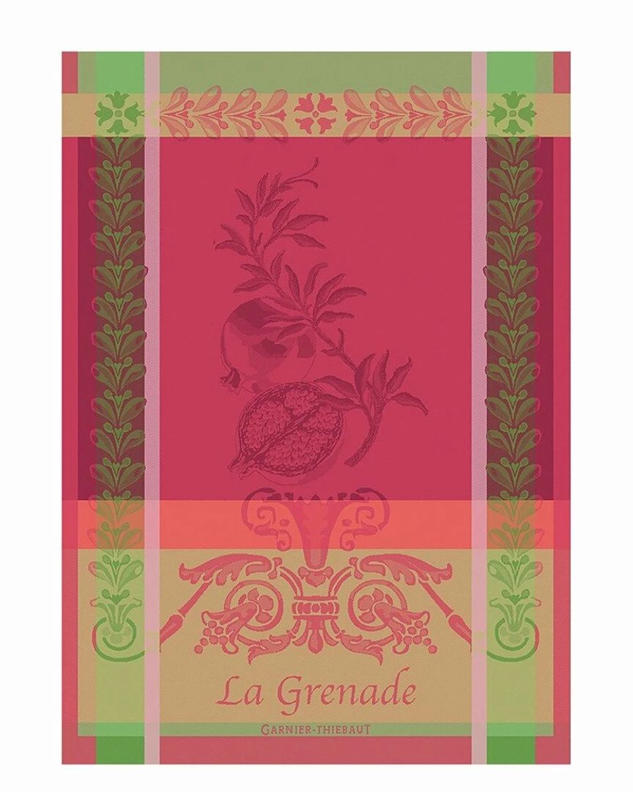 Linens * | Brand New Garnier Thiebaut Grenade Rose Kitchen Towel Home Linens