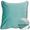 Linens * | Budget Garnier Thiebaut Velours Bleu-Canard Cushion Cover Home Linens