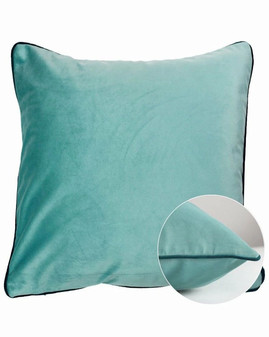 Linens * | Budget Garnier Thiebaut Velours Bleu-Canard Cushion Cover Home Linens