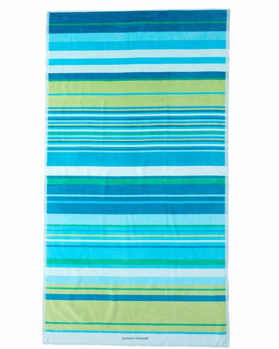 Beach Towels * | Best Pirce Garnier Thiebaut Skyline Aqua Cotton Beach Towel Home Beach Towels