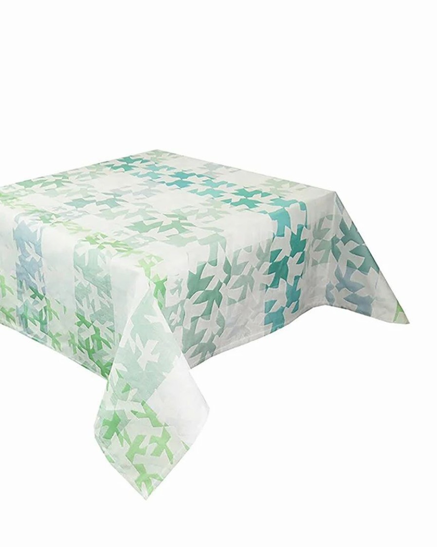 Linens * | Top 10 Garnier Thiebaut Mille Hirondelles Menthol Tablecloth Home Linens