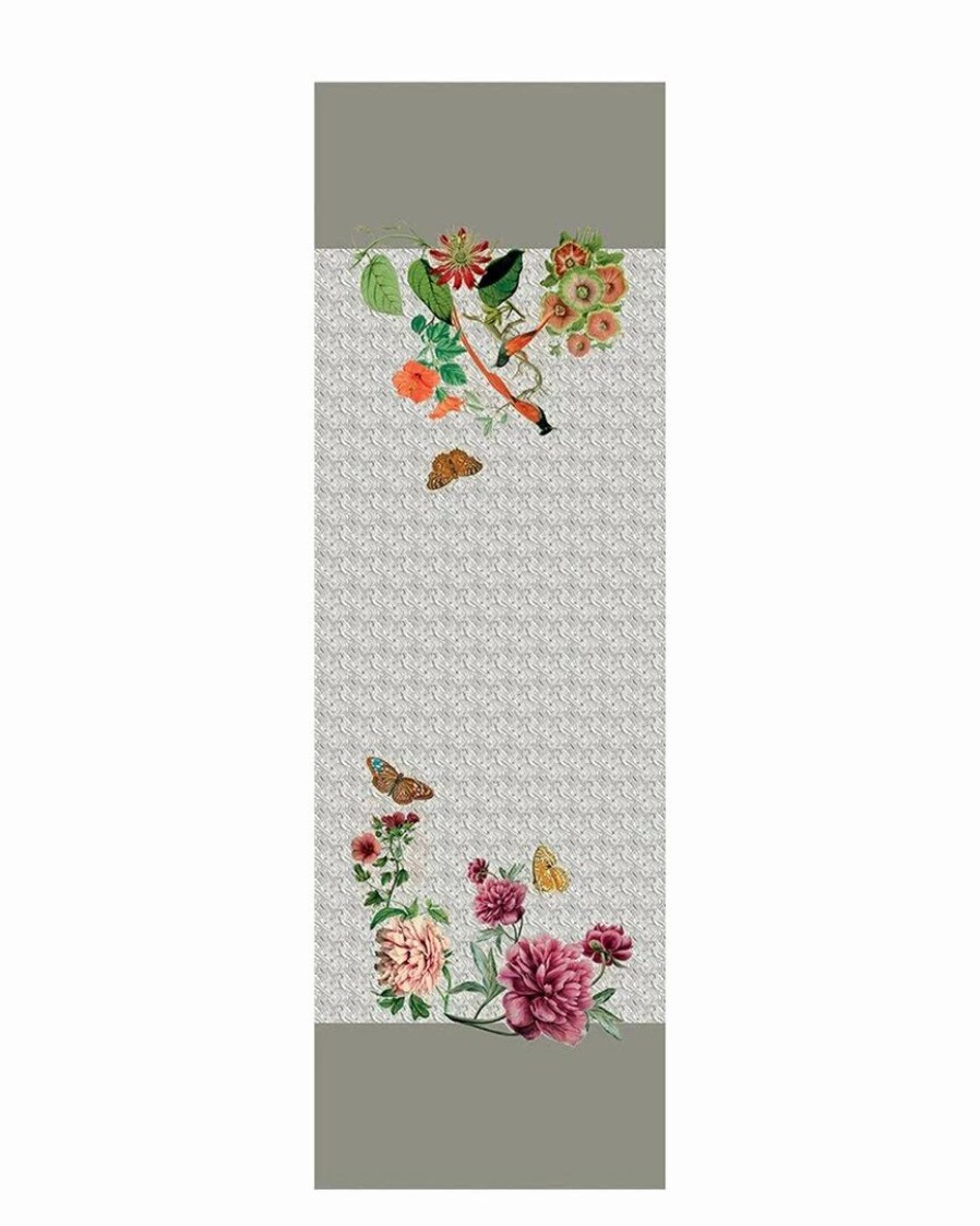 Linens * | Discount Garnier Thiebaut Gaia Floralies Table Runner Home Linens