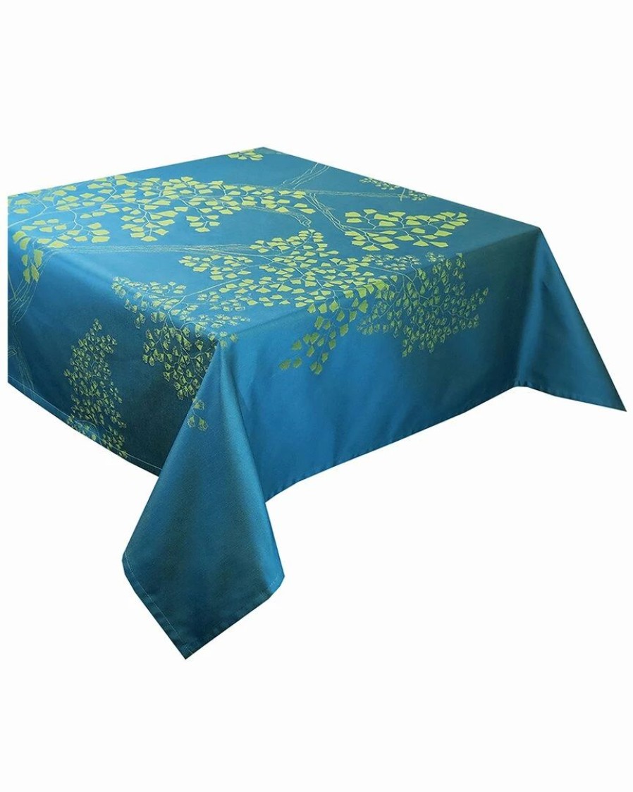 Linens * | Cheap Garnier Thiebaut Mille Branches Paon 69In X 69In Tablecloth Home Linens