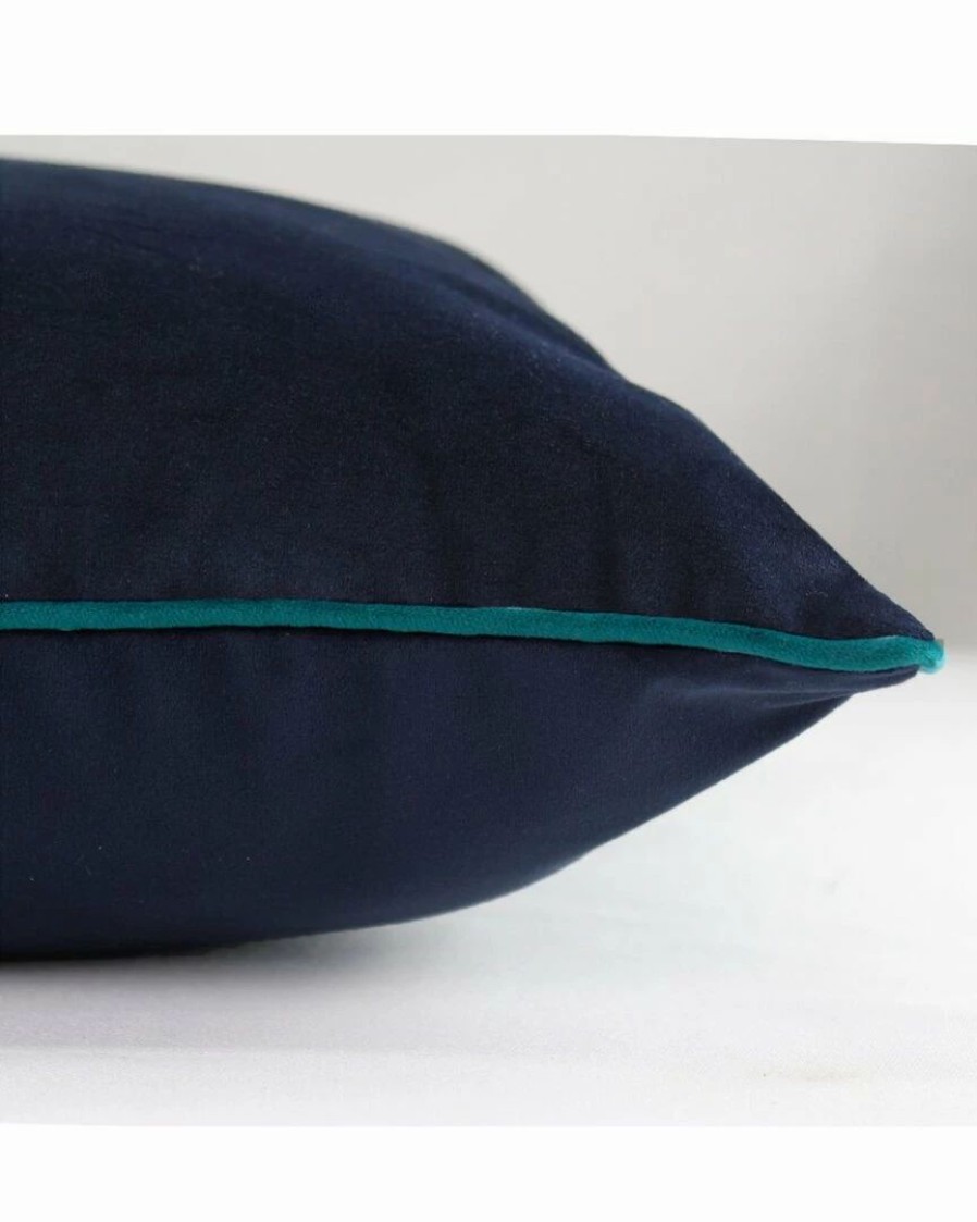 Linens * | Top 10 Garnier Thiebaut Velours Marine-Canard Cushion Cover Home Linens