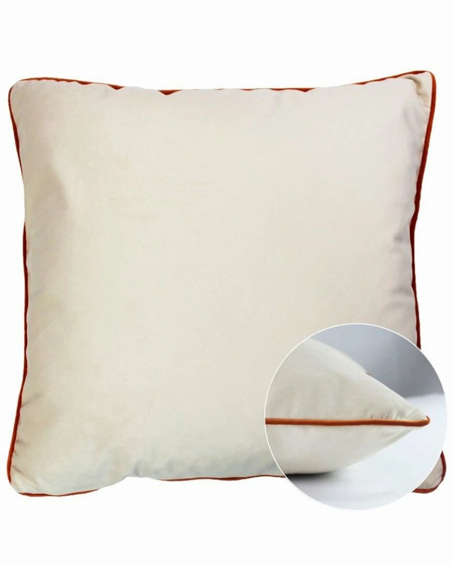 Linens * | Hot Sale Garnier Thiebaut Velours Beige-Curry Cushion Cover Home Linens