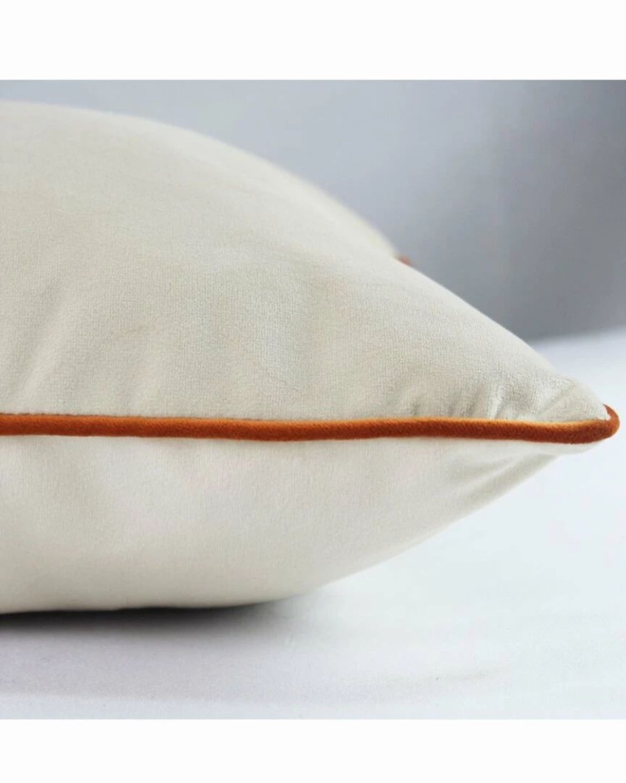 Linens * | Hot Sale Garnier Thiebaut Velours Beige-Curry Cushion Cover Home Linens