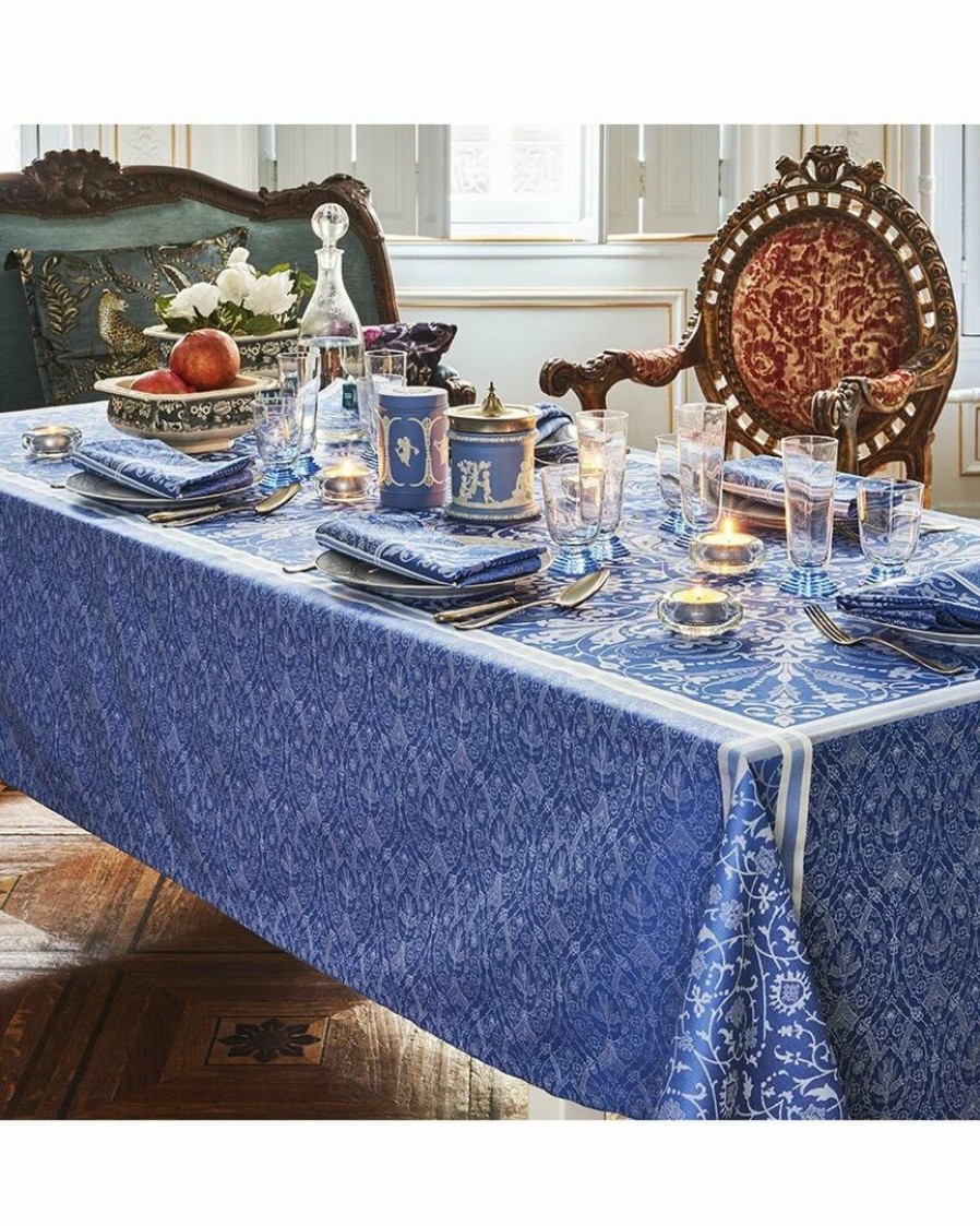 Linens * | Discount Garnier Thiebaut Cassandre Saphir Tablecloth Home Linens