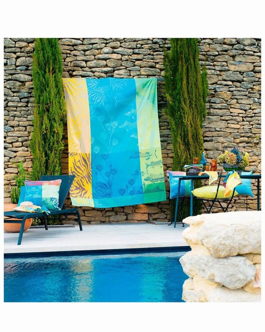 Linens * | Best Reviews Of Garnier Thiebaut Aquatic Rainbow Tablecloth Home Linens