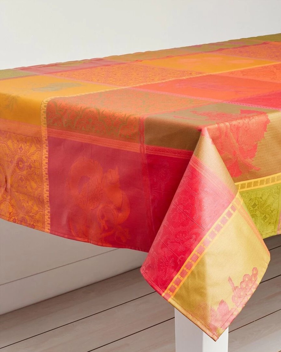 Linens * | Budget Garnier Thiebaut Mille Tutti Frutti Sangria Tablecloth Home Linens