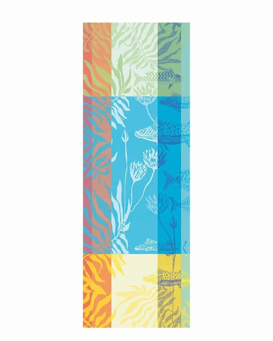 Linens * | Cheapest Garnier Thiebaut Aquatic Rainbow Table Runner Home Linens