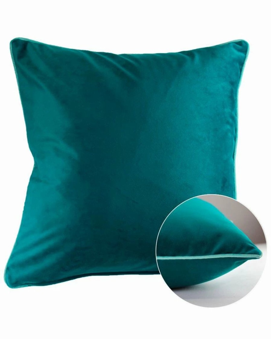 Linens * | Buy Garnier Thiebaut Velours Canard-Bleu Cushion Cover Home Linens