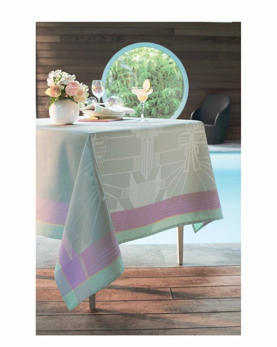 Linens * | Coupon Garnier Thiebaut Gatsby Neon 62In X 62In Tablecloth Home Linens