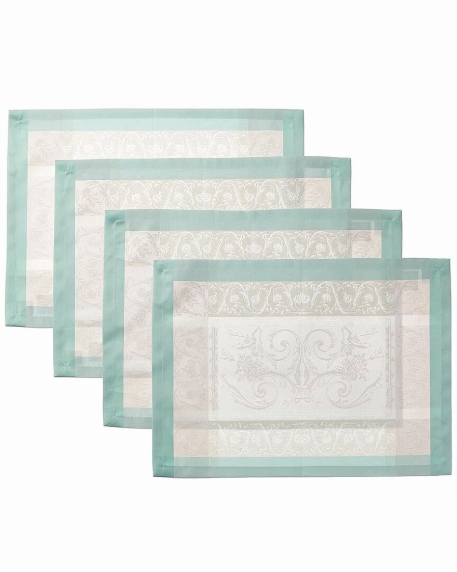 Linens * | Cheapest Garnier Thiebaut Jardin De La Reine Celadon Placemats (Set Of 4) Home Linens