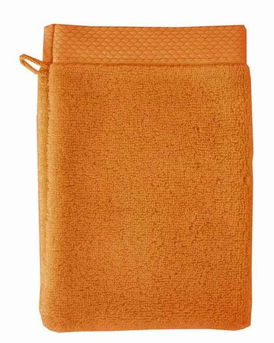 Bath Towels * | New Garnier Thiebaut Elea Orange 6Pc Wash Cloth Set Home Bath Towels