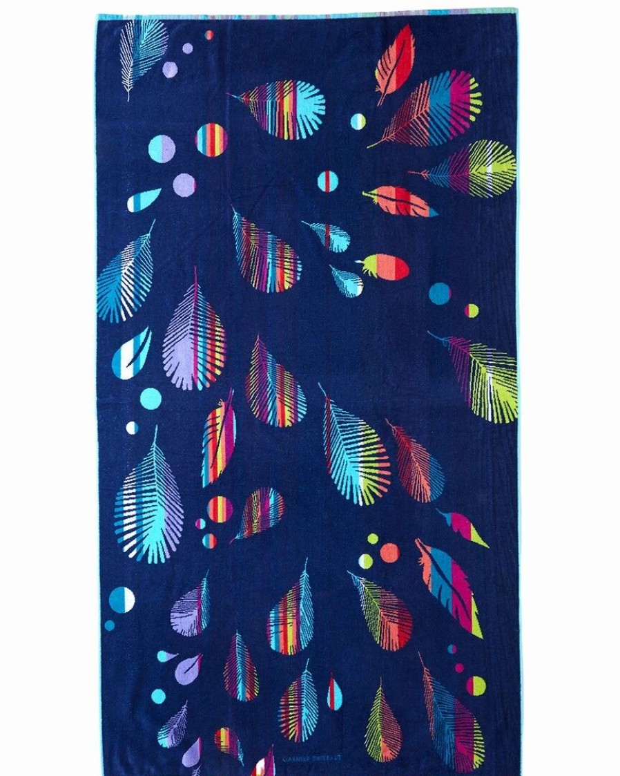 Beach Towels * | Outlet Garnier Thiebaut Plumes Marina Cotton Beach Towel Home Beach Towels