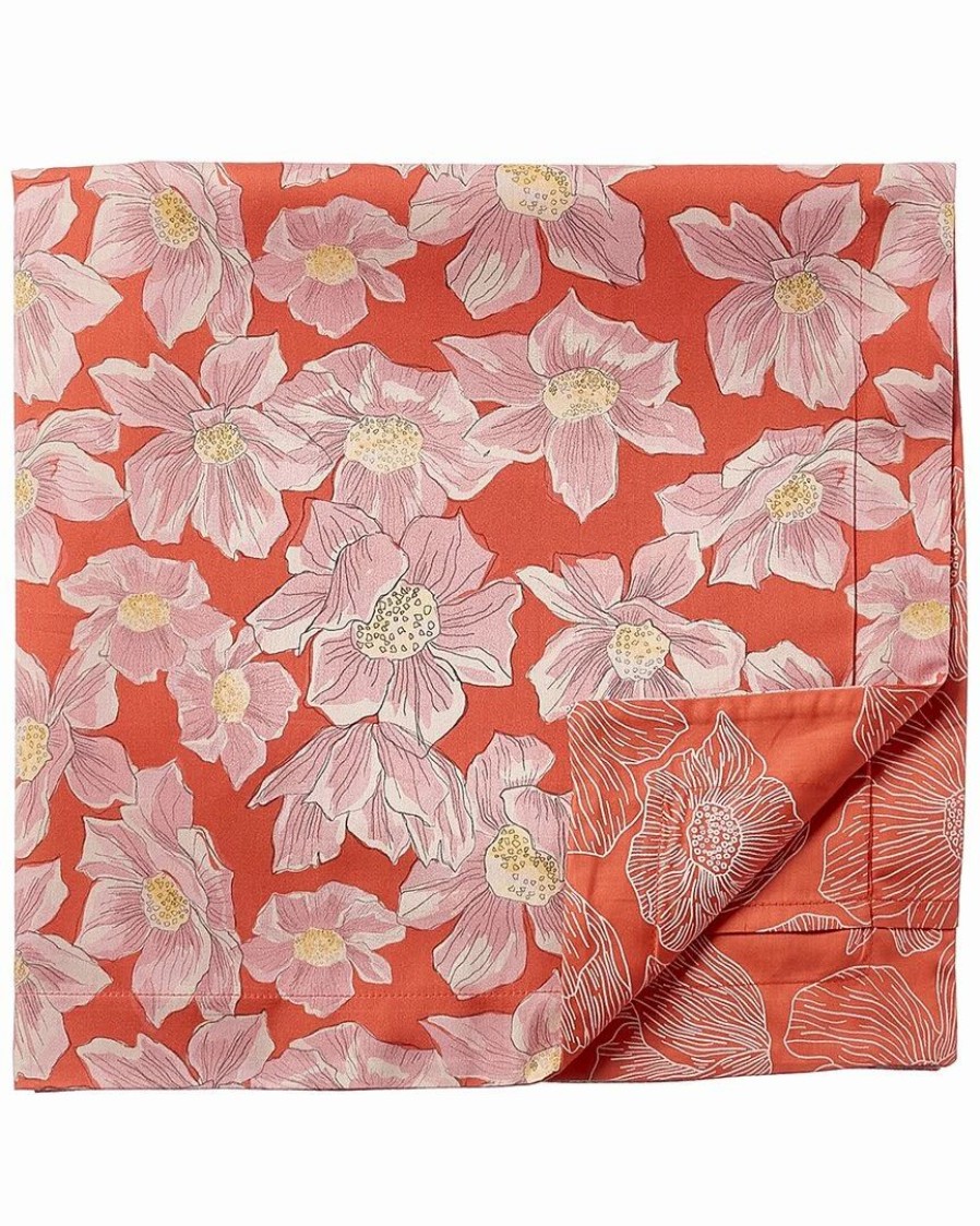 Pillowcases & Shams * | New Garnier Thiebaut Anemone Corail Cotton Sateen Pillow Sham Home Pillowcases & Shams