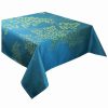 Linens * | Cheapest Garnier Thiebaut Mille Branches Paon Tablecloth Home Linens