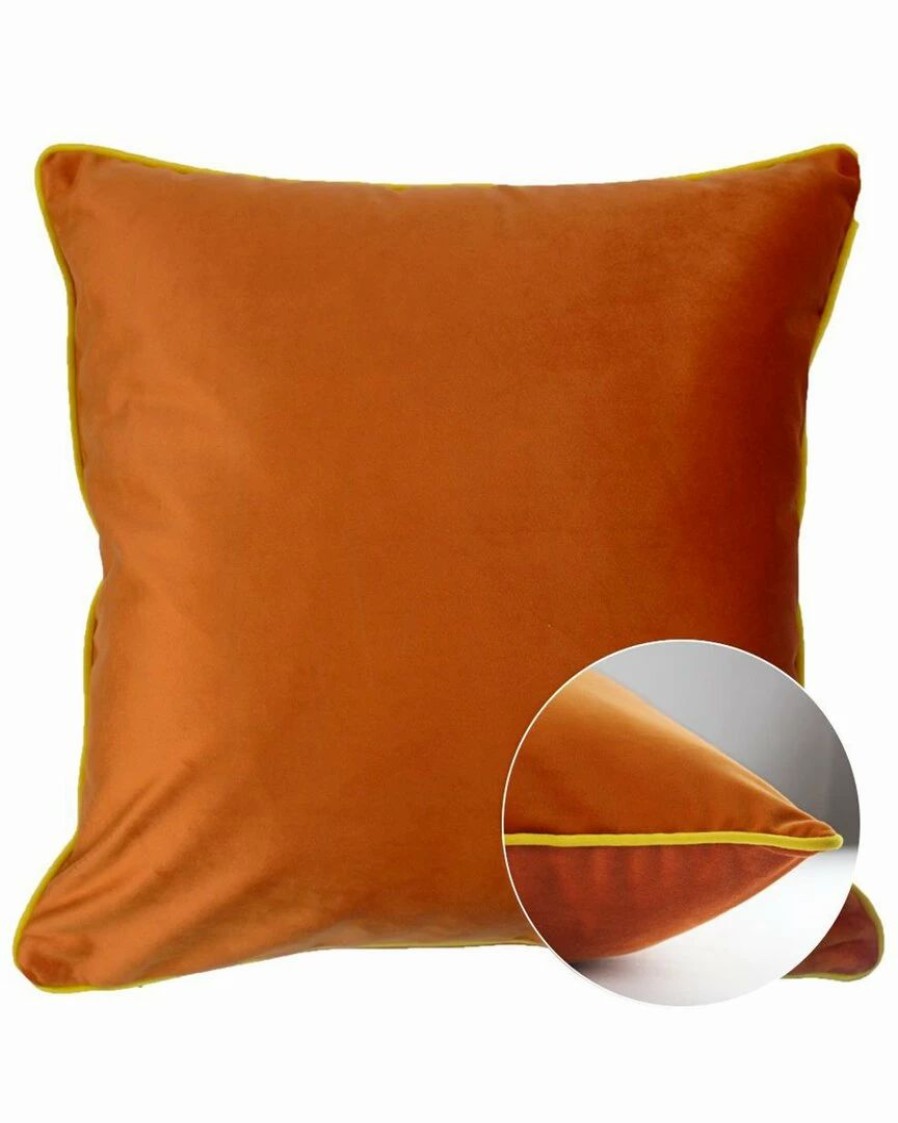 Linens * | Cheap Garnier Thiebaut Velours Cuivre-Curry Cushion Cover Home Linens