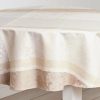 Linens * | New Garnier Thiebaut Mille Dentelles Naturel Round Tablecloth Home Linens