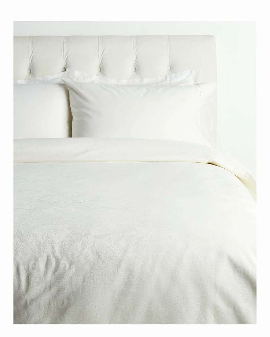 Duvet Inserts & Duvets * | Wholesale Garnier Thiebaut Isaphire Diamant Blanc Cotton Sateen Duvet Cover Home Duvet Inserts & Duvets